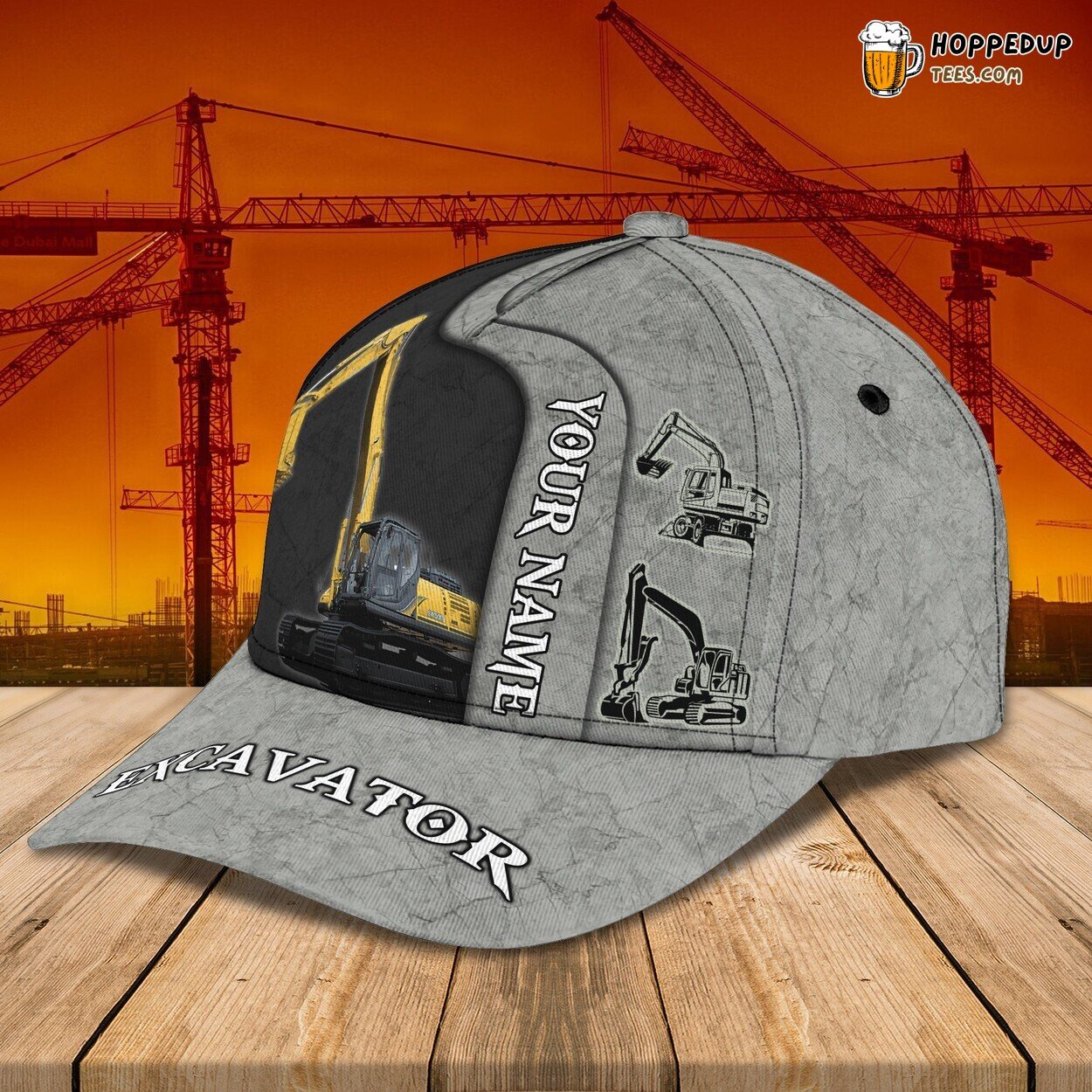 3D Classic Excavator Style Cap Personalized Name Stylish Unique Design Model 3D Classic Excavator Style Cap Personalized Name Stylish Unique Design Model