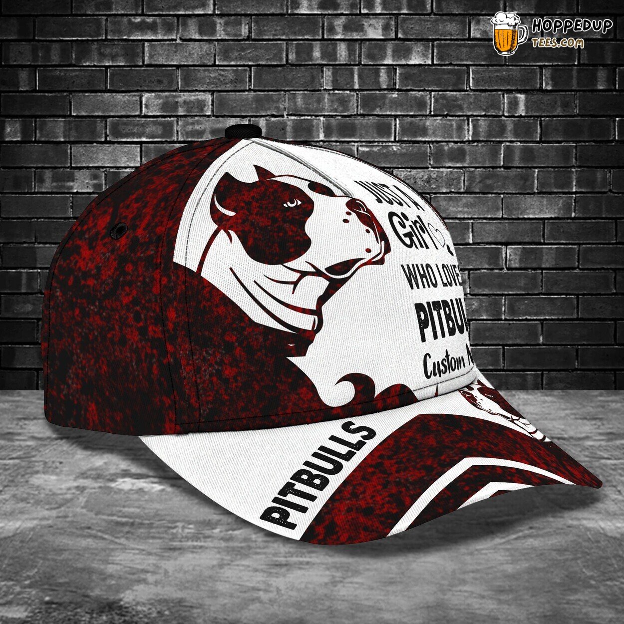 3D Classic Girl Who Loves Pitbull Personalized Name Unique Stylish Cap Design