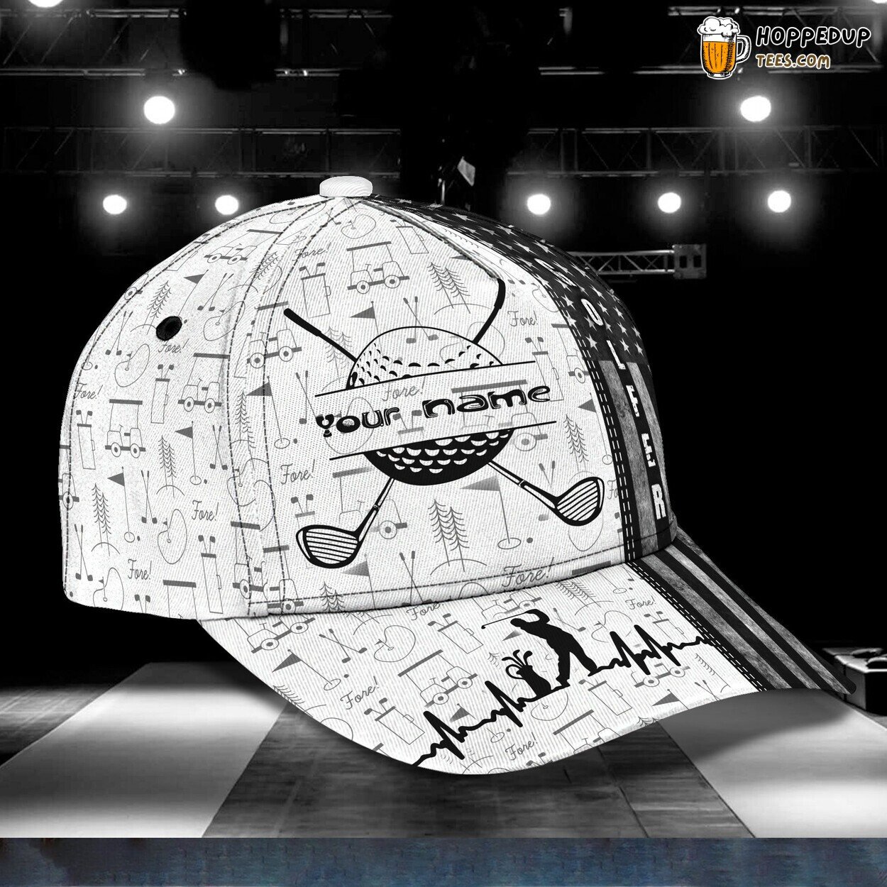 3D Classic Golf Enthusiast Cap Personalized Name Stylish Unique Design Quality