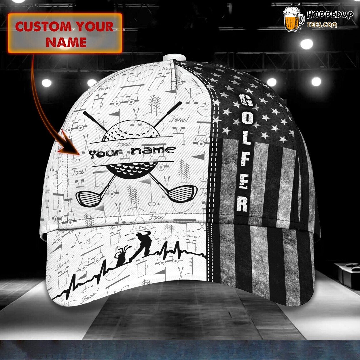 3D Classic Golf Enthusiast Cap Personalized Name Stylish Unique Design Quality