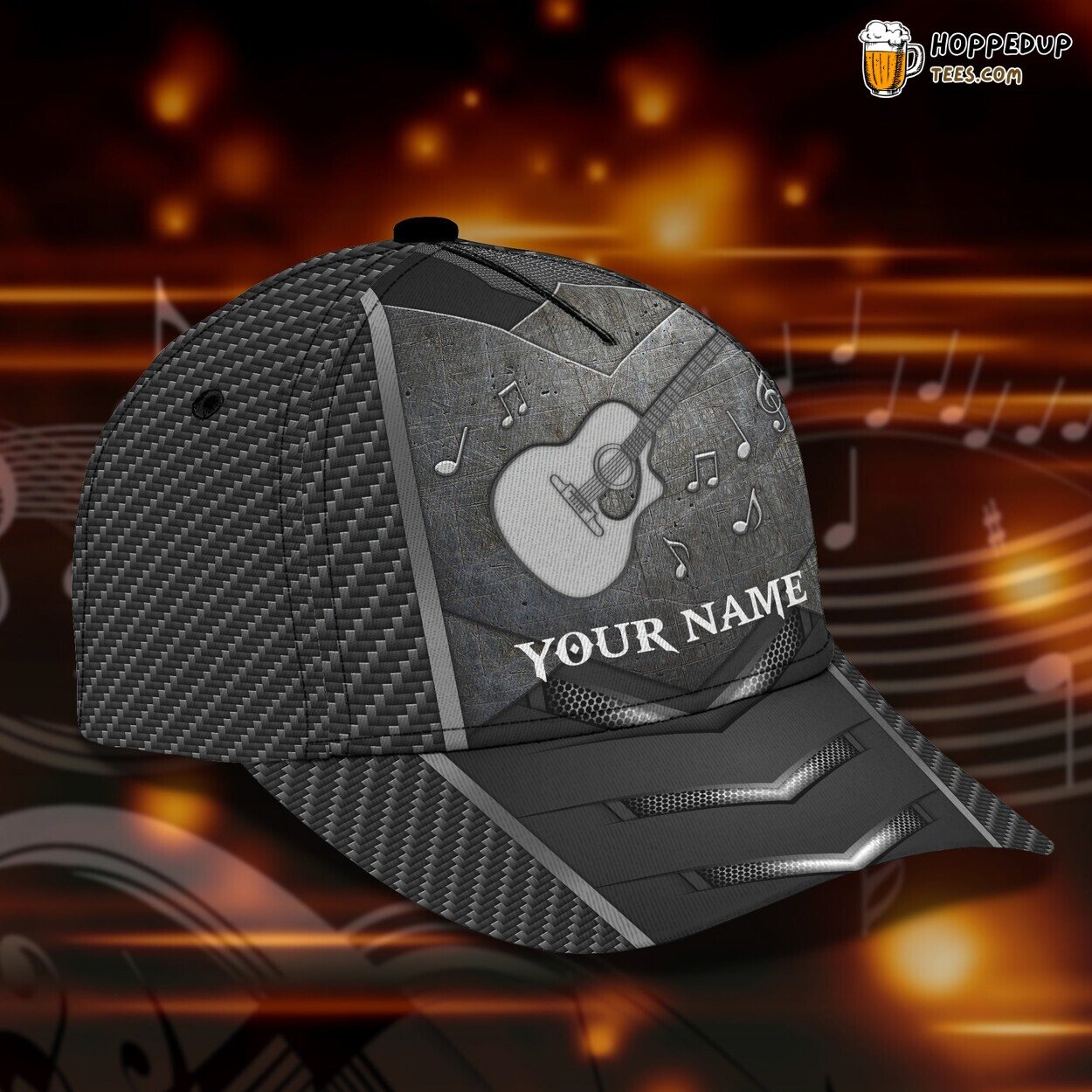 3D Classic Guitar Cap Personalized Name Music Strings Design Unique Hat 3D Classic Guitar Cap Personalized Name Music Strings Design Unique Hat
