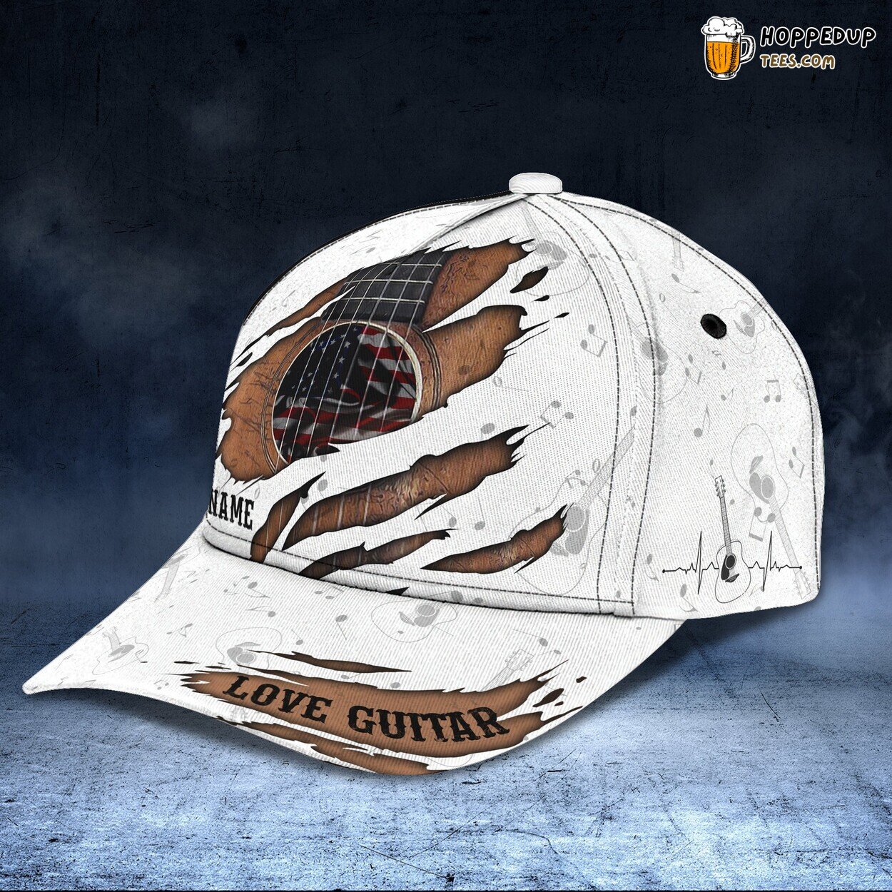 3D Classic Guitar Themed Cap Personalized Name Unique Stylish Premium Design 3D Classic Guitar Themed Cap Personalized Name Unique Stylish Premium Design