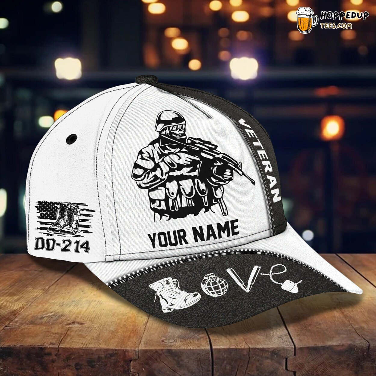 3D Classic Honoring Veterans Cap Personalized Name Stylish Unique Design Quality
