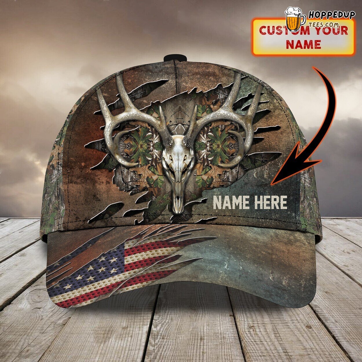 3D Classic Hunting Cap Wilderness Enthusiast Personalized Name Hat Design
