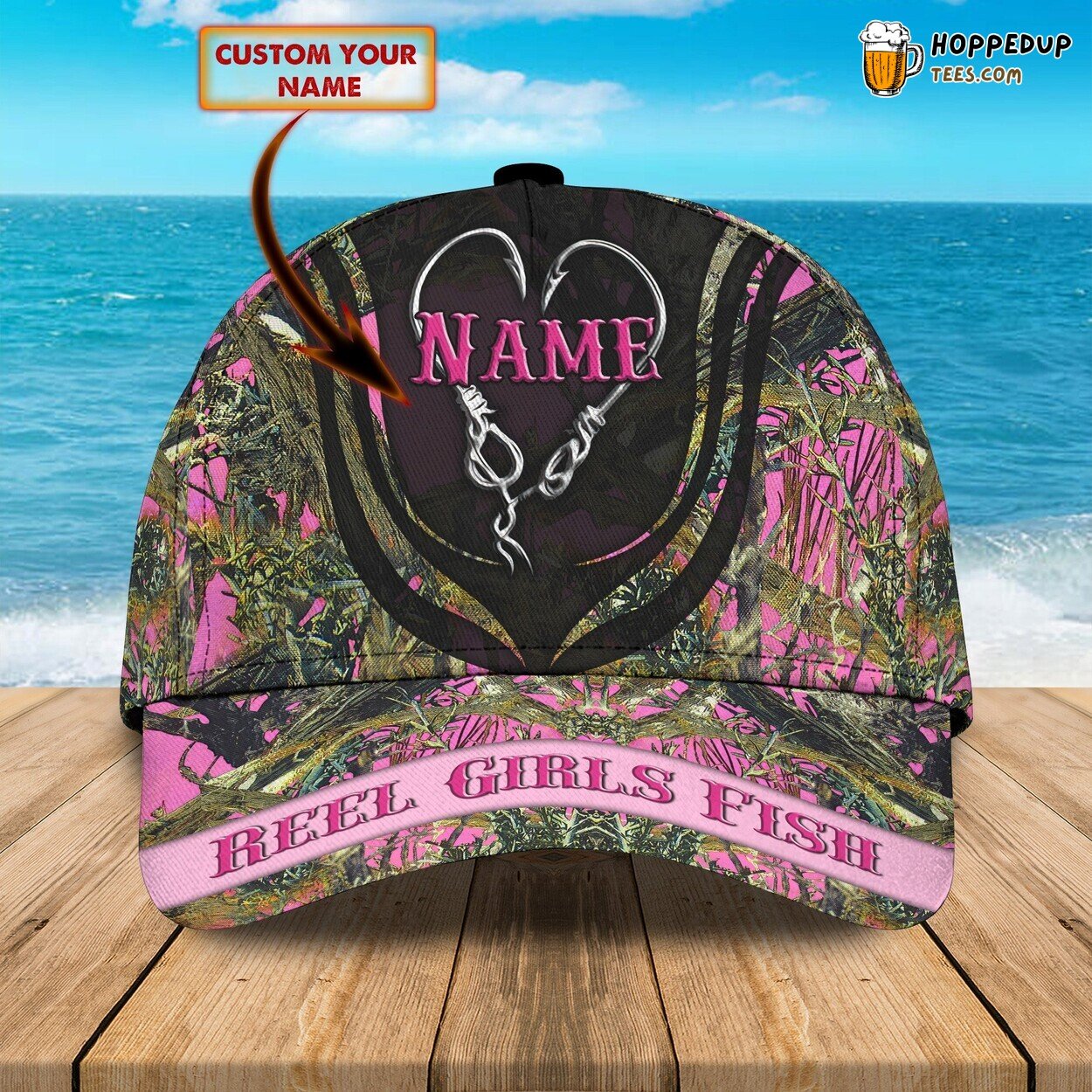 3D Classic Hunting Girl Cap Personalized Name Unique Distinctive Signature