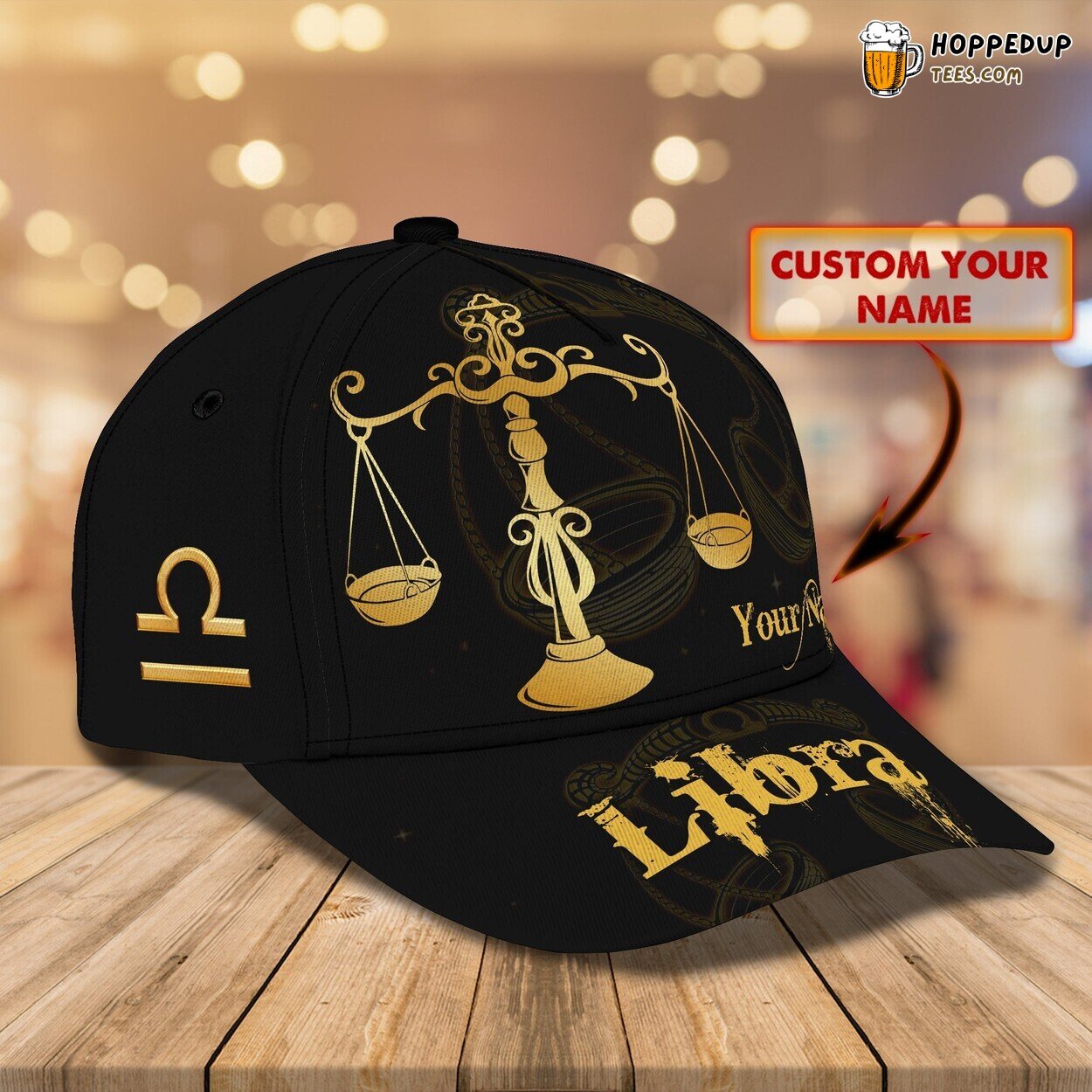 3D Classic Libra Cap Unique Zodiac Design Personalized Name Hat Wear