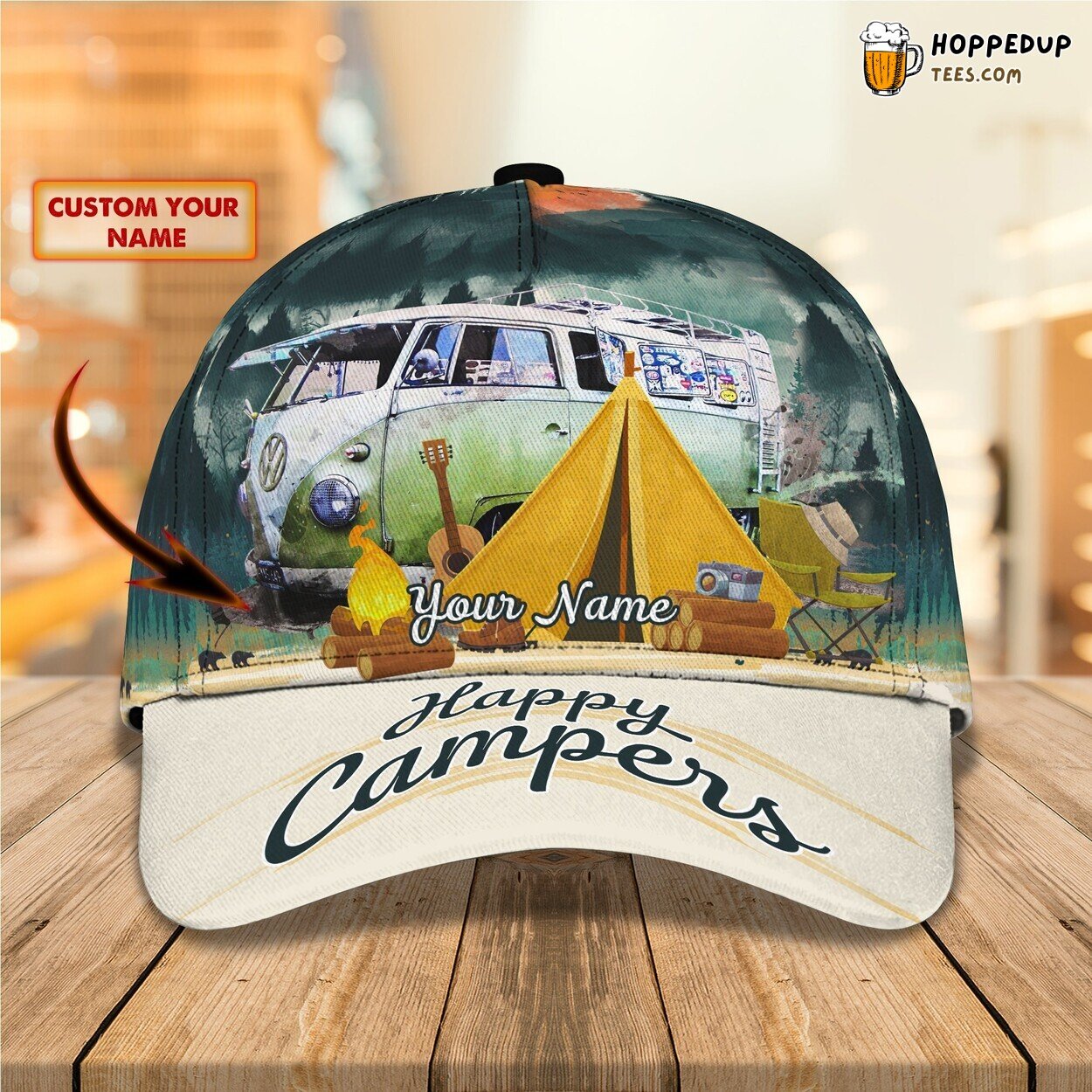 3D Classic Love Camping Outdoors Cap Personalized Name Unique Stylish Best Design