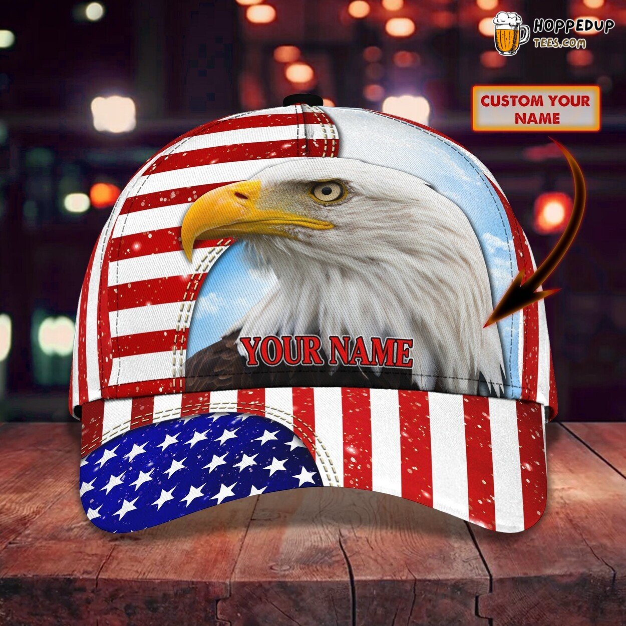 3D Classic Majestic Eagle Cap Personalized Name Unique Stylish Premium Design