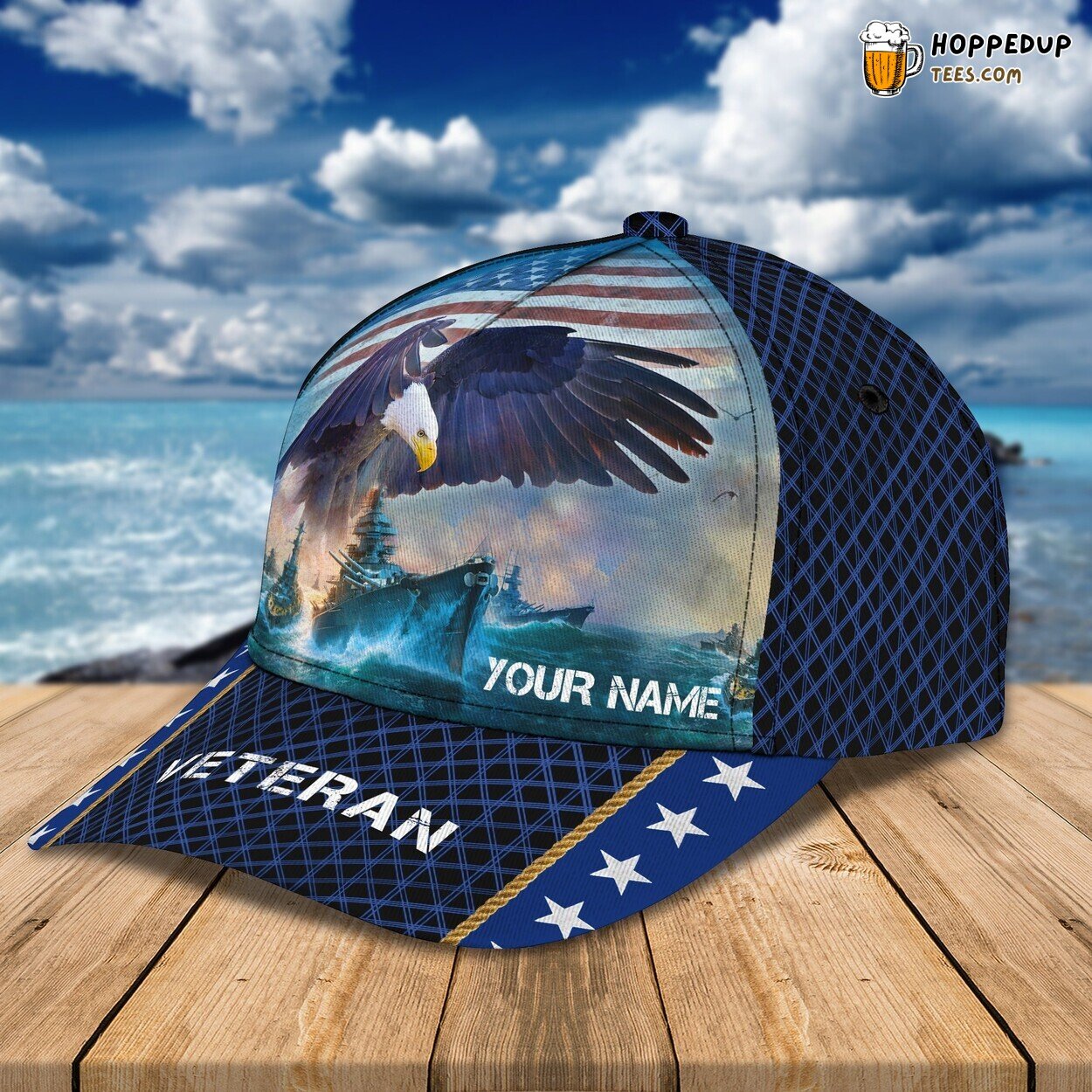 3D Classic Navy Veteran Cap Personalized Name Service Pride Hat Wear 3D Classic Navy Veteran Cap Personalized Name Service Pride Hat Wear