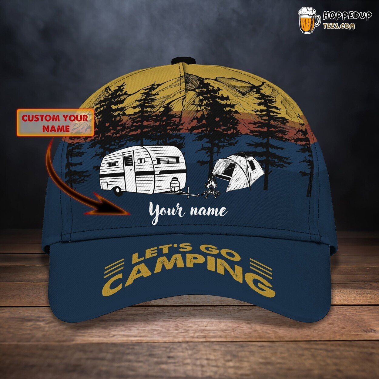 3D Classic Outdoors Camping Enthusiast Cap Personalized Name Stylish Unique Design