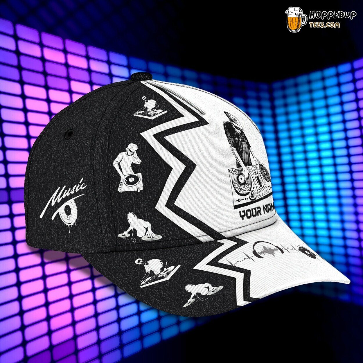 3D Classic Personalized Name Cap Crafted for DJ Enthusiasts