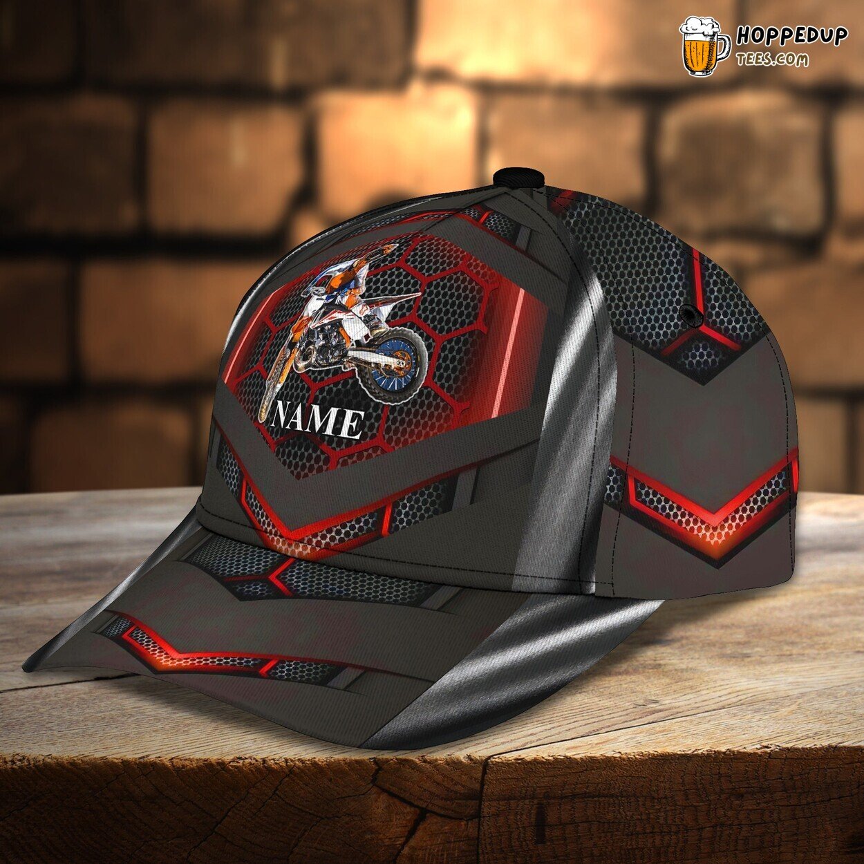 3D Classic Personalized Name Cap Displaying Dirty Bike Adventure