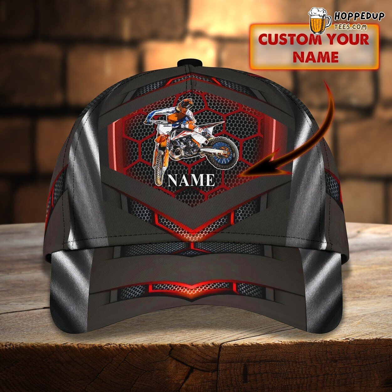 3D Classic Personalized Name Cap Displaying Dirty Bike Adventure