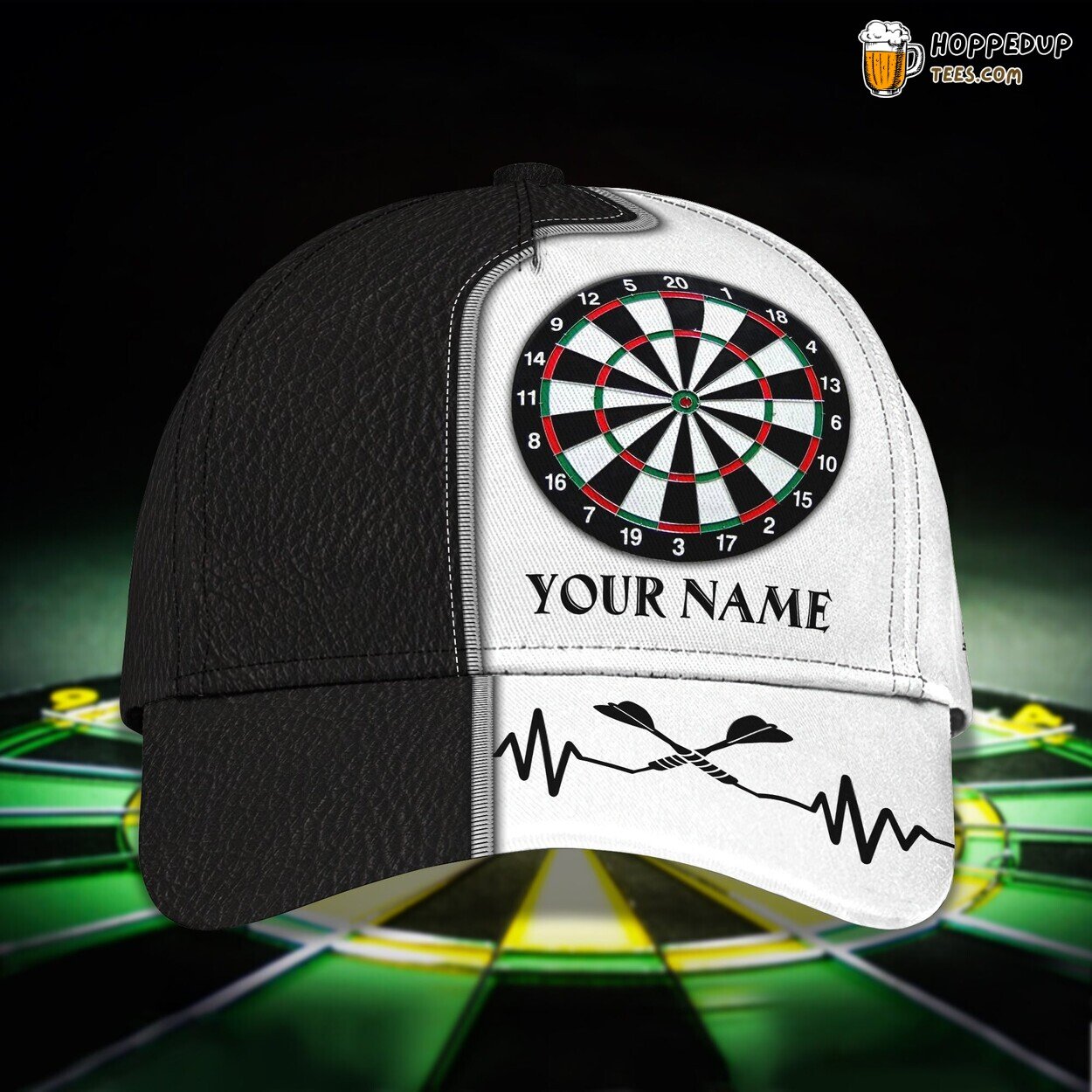 3D Classic Personalized Name Cap Embracing Love for Darts