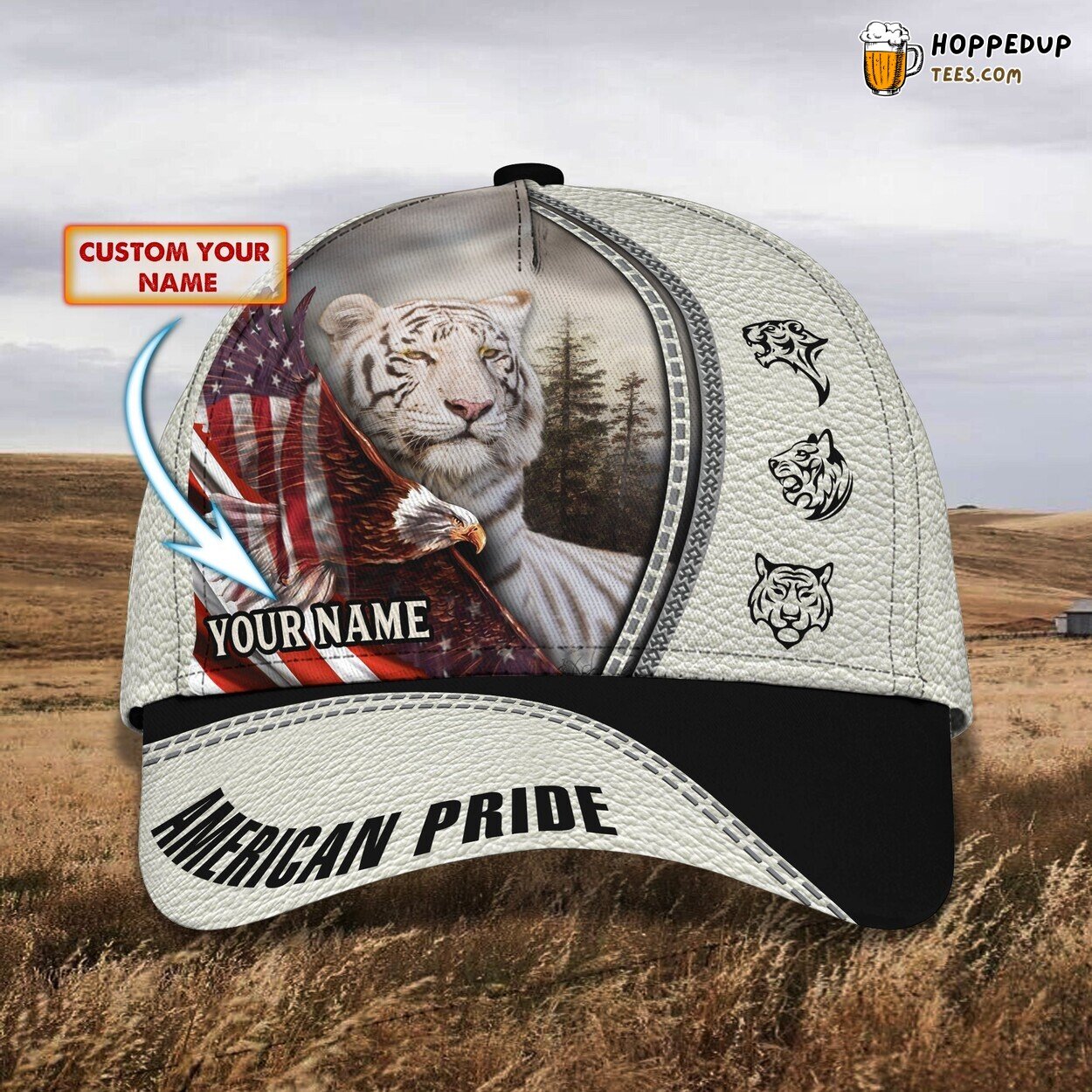 3D Classic Personalized Name Cap Showcasing American Pride Design