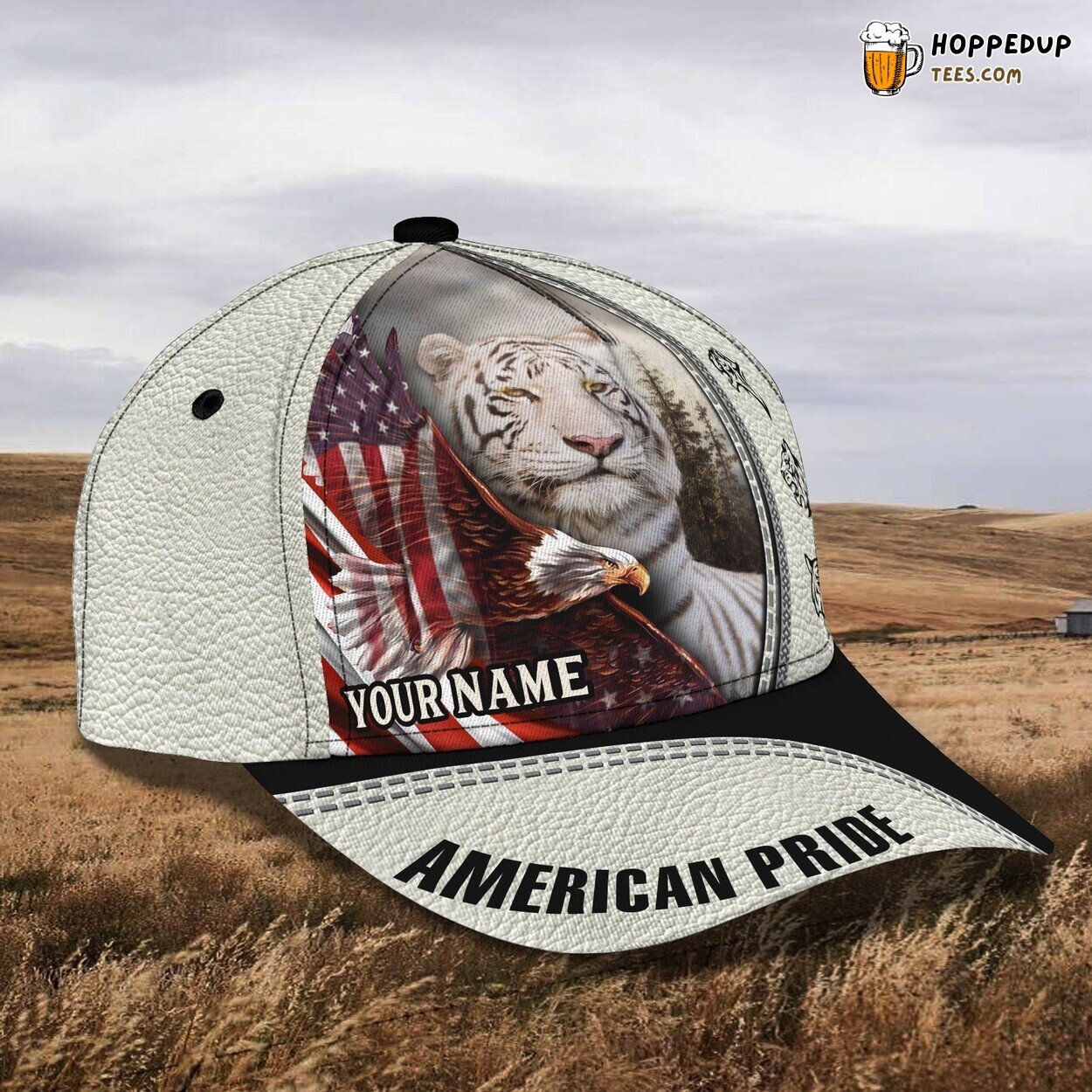 3D Classic Personalized Name Cap Showcasing American Pride Design