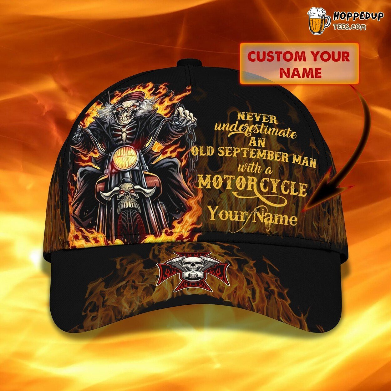 3D Classic Personalized Name Cap Tribute to an Old September Man