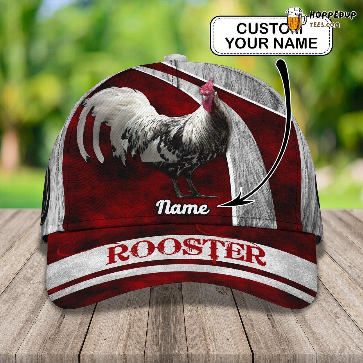 3D Classic Rooster Cap Poultry Design Personalized Name Unique Hat Wear