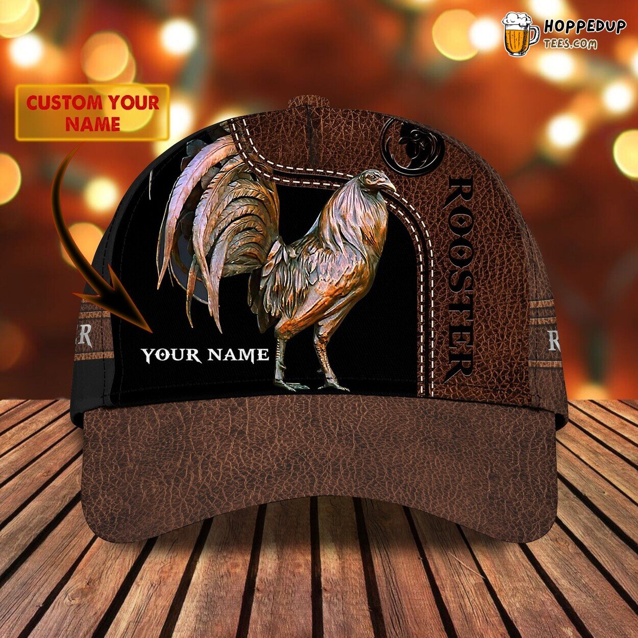 3D Classic Rooster Cap Poultry Enthusiast Personalized Name Hat Wear