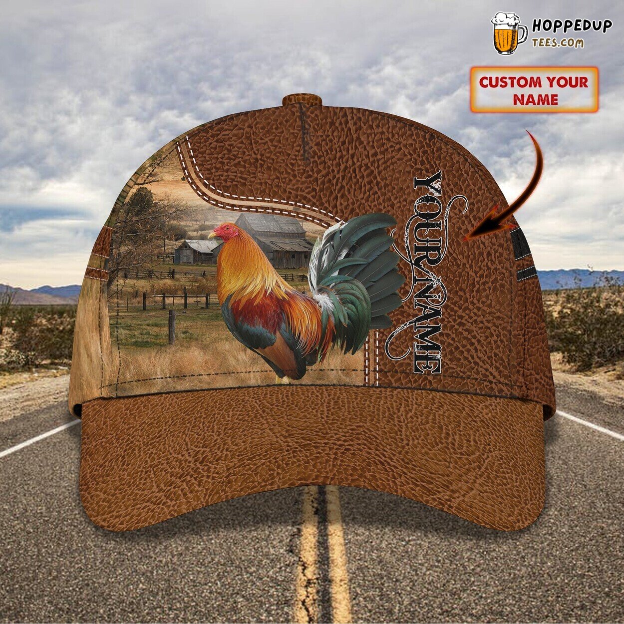 3D Classic Rooster Design Cap Personalized Name Stylish Unique Best Design Model