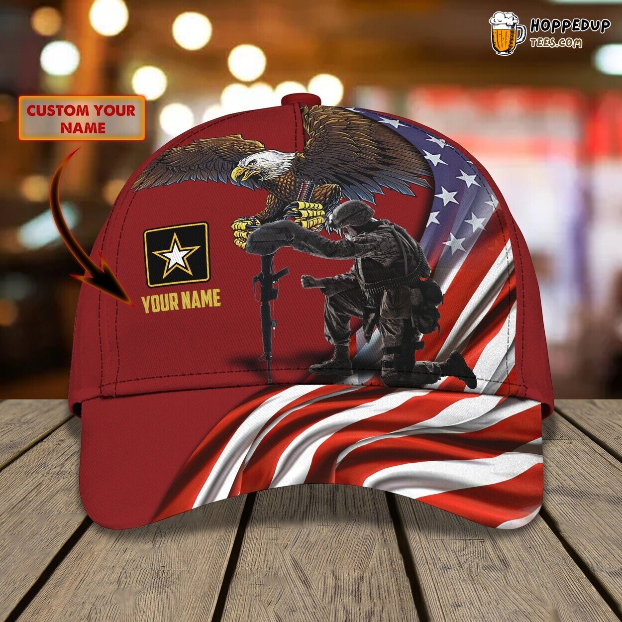 3D Classic Salute to Veterans Cap Personalized Name Stylish Unique Design Quality