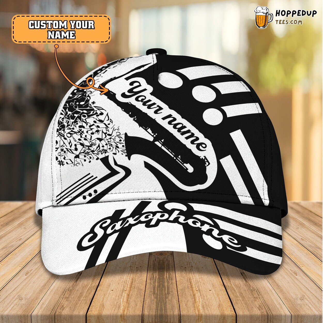 3D Classic Saxophone Style Cap Personalized Name Unique Stylish Trend Model