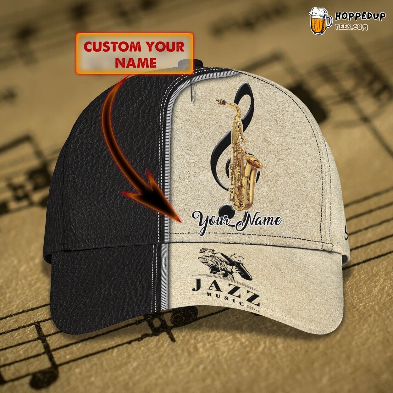 3D Classic Saxophonist Cap Personalized Name Unique Stylish Best Design Trend