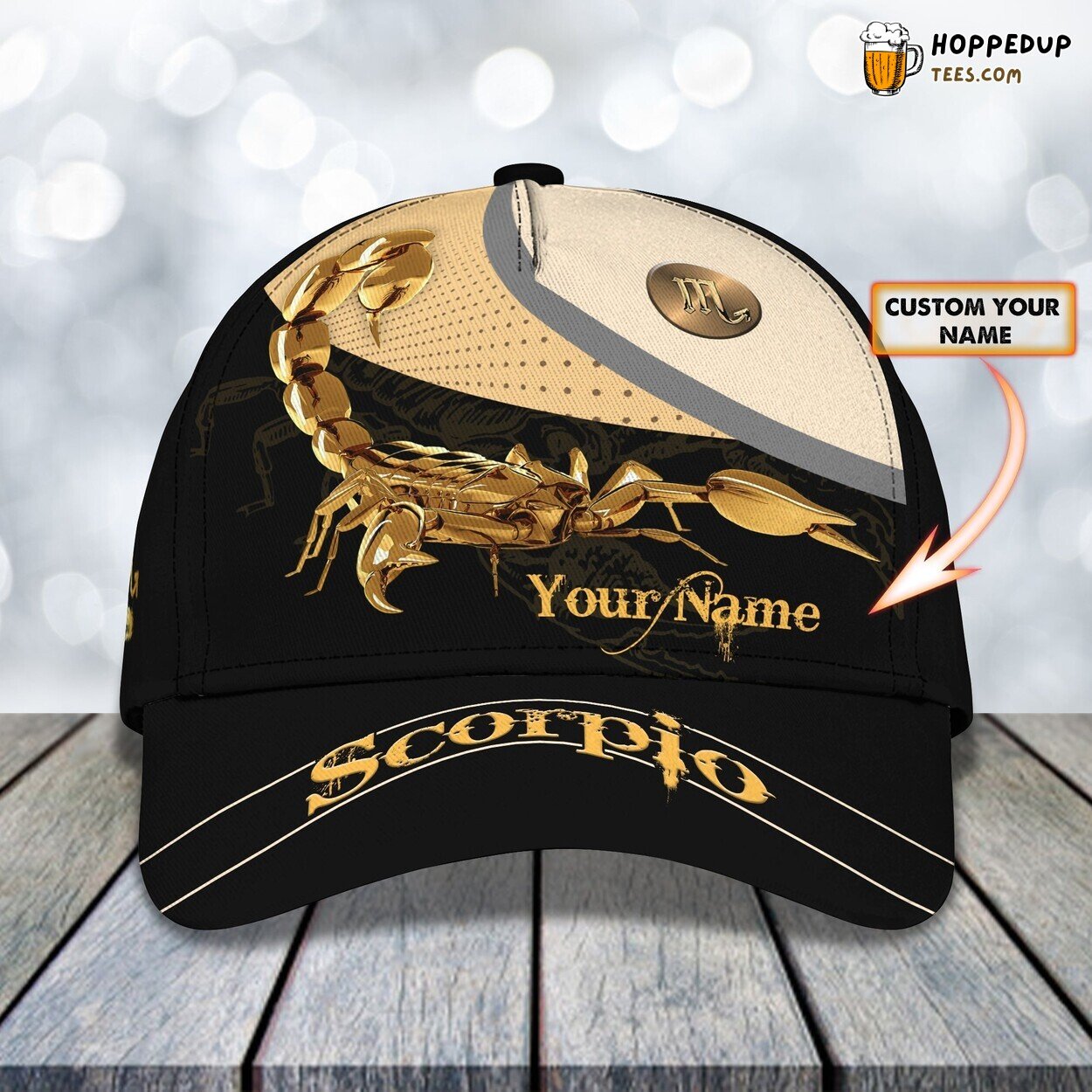 3D Classic Scorpio Zodiac Cap Personalized Name Unique Star Sign Hat Wear