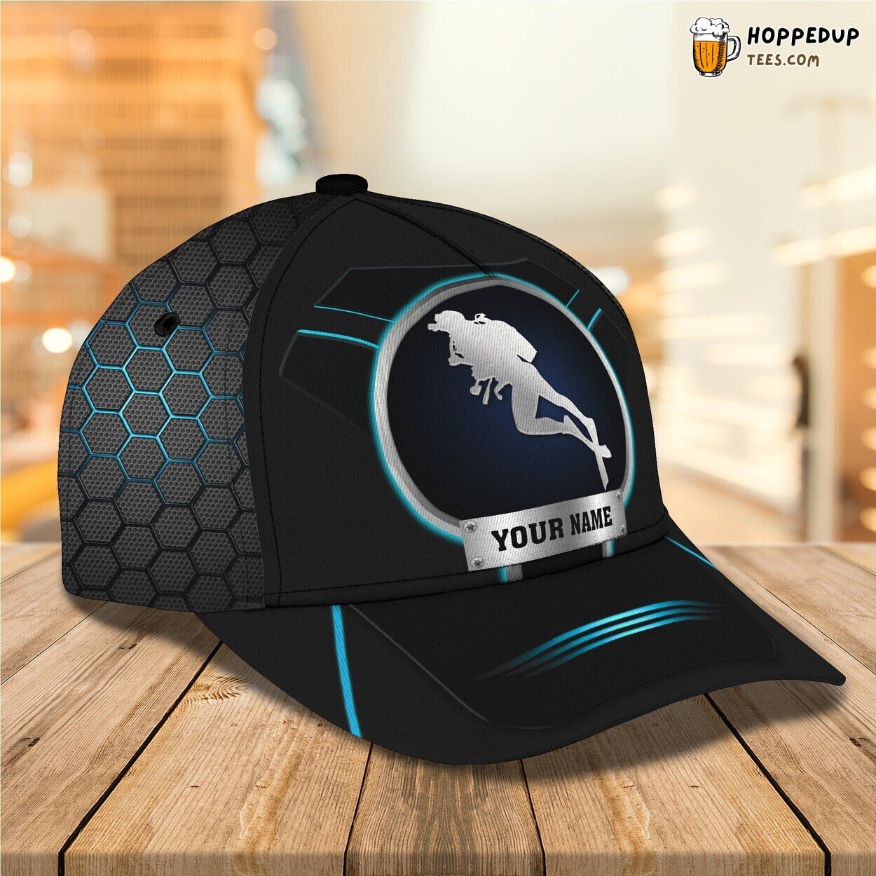 3D Classic Scuba Diving Cap Personalized Name Stylish Unique Premium Design