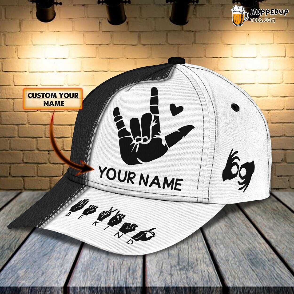 3D Classic Sign Language Cap Personalized Name Unique Stylish Premium Design Trend