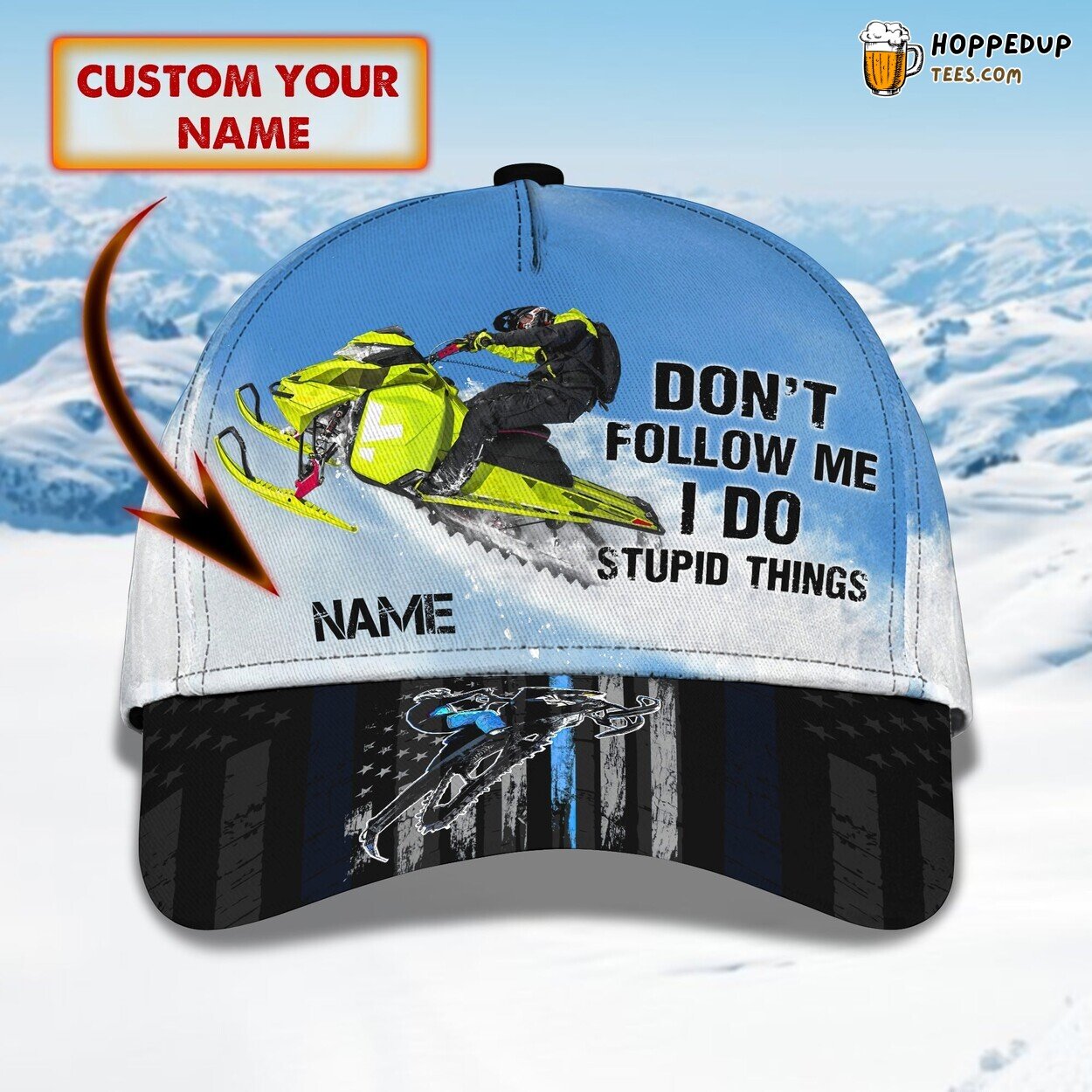 3D Classic Skiing Series Cap Personalized Name Stylish Unique Design Trending