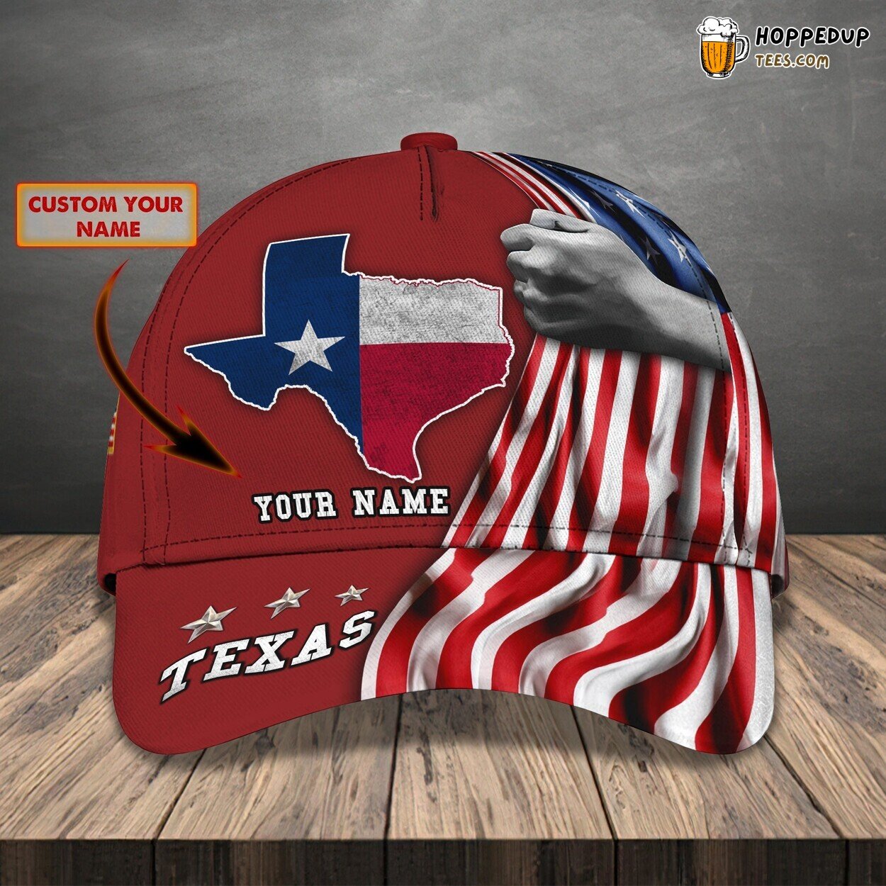 3D Classic Texas Cap State Pride Personalized Name Unique Design Hat Wear