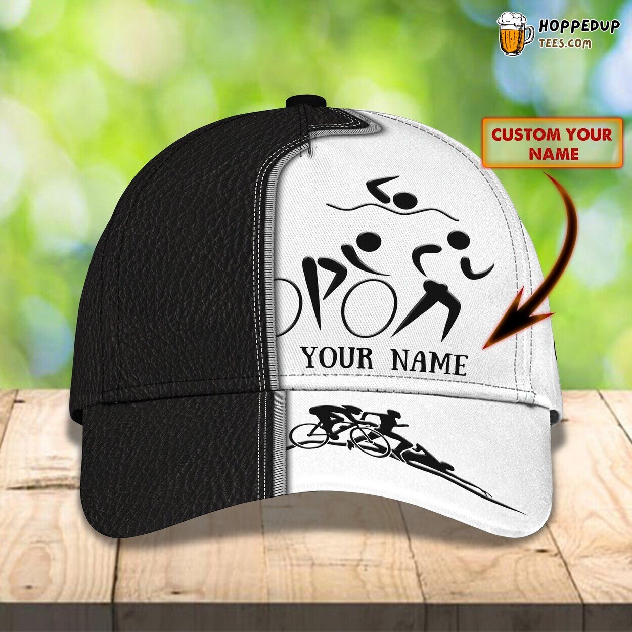3D Classic Triathlon Cap Sports Enthusiast Personalized Name Unique Hat 3D Classic Triathlon Cap Sports Enthusiast Personalized Name Unique Hat
