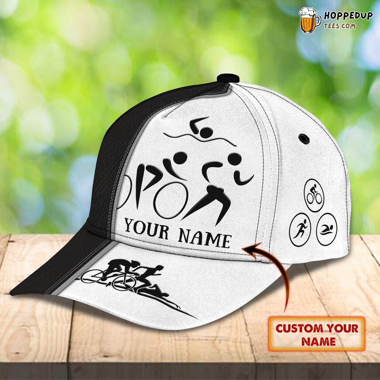 3D Classic Triathlon Cap Sports Enthusiast Personalized Name Unique Hat