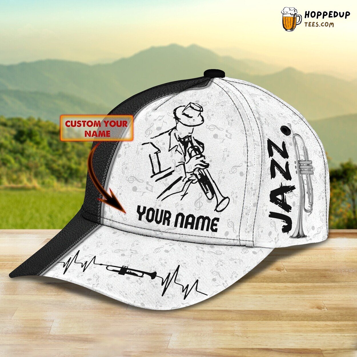 3D Classic Trumpet Themed Cap Personalized Name Stylish Unique Design Quality