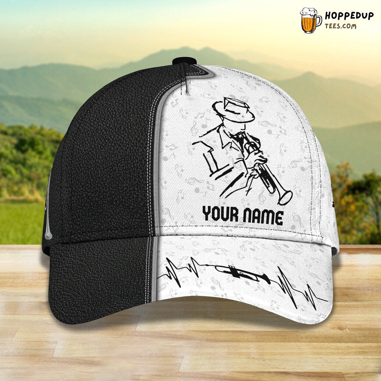 3D Classic Trumpet Themed Cap Personalized Name Stylish Unique Design Quality