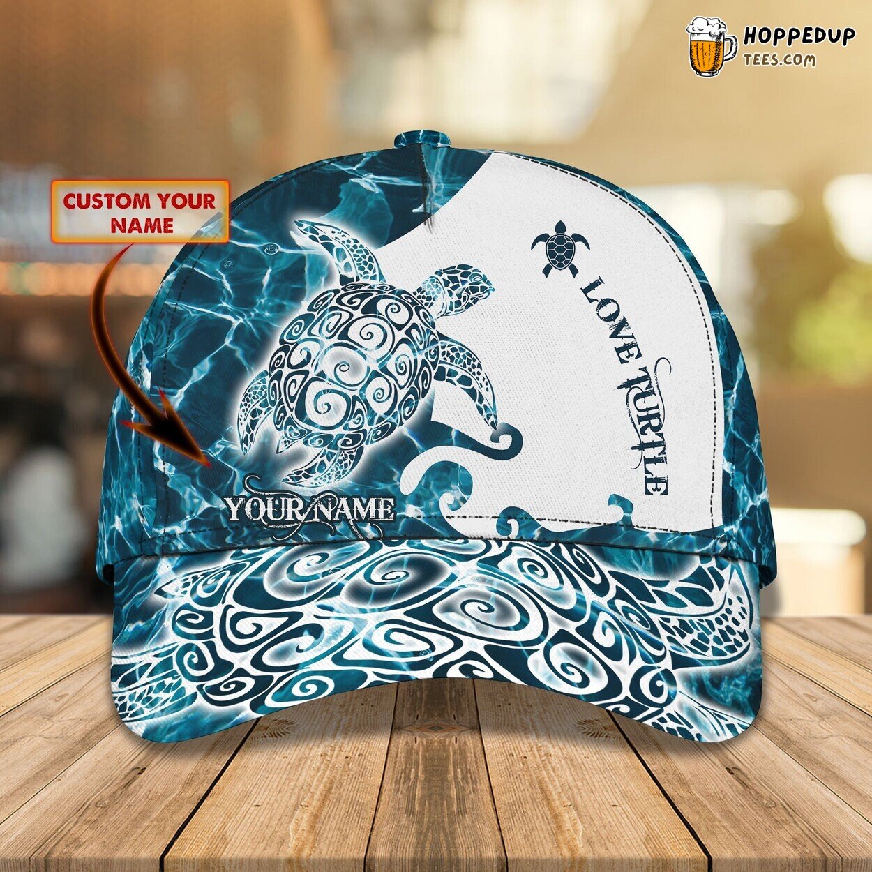 3D Classic Turtle Custom Cap Personalized Name Stylish Unique Design Trend