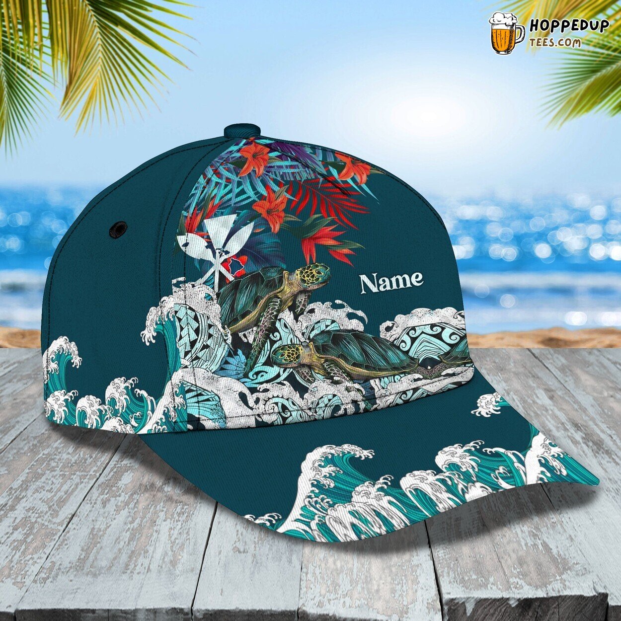 3D Classic Turtle Design Cap Personalized Name Stylish Unique Best Choice Fit