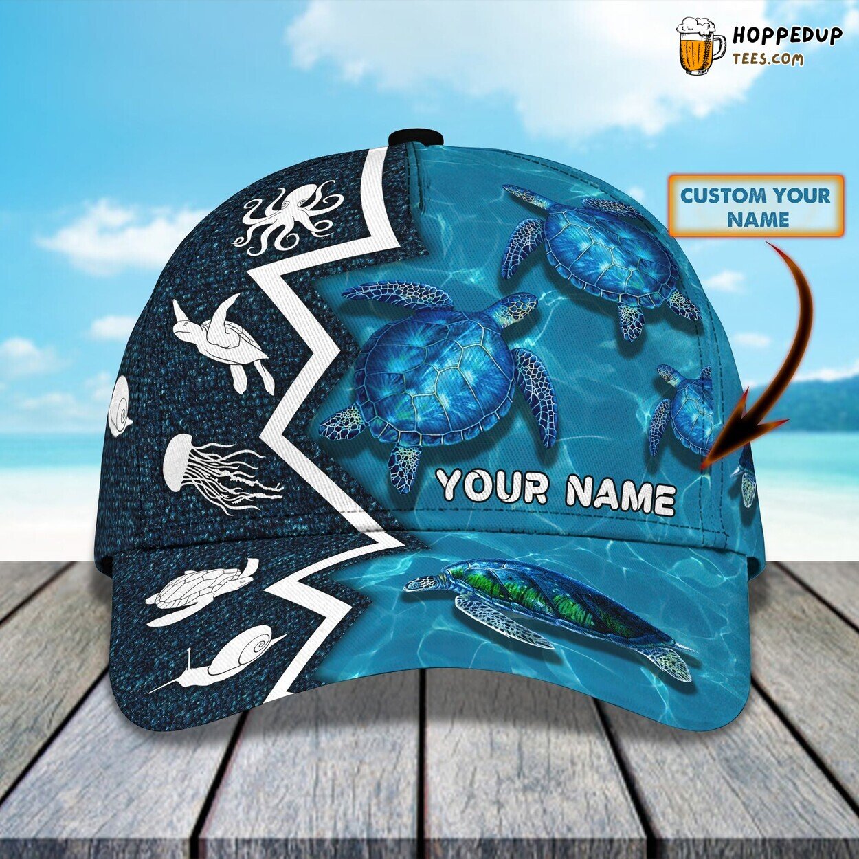 3D Classic Turtle Themed Cap Personalized Name Unique Stylish Design Quality