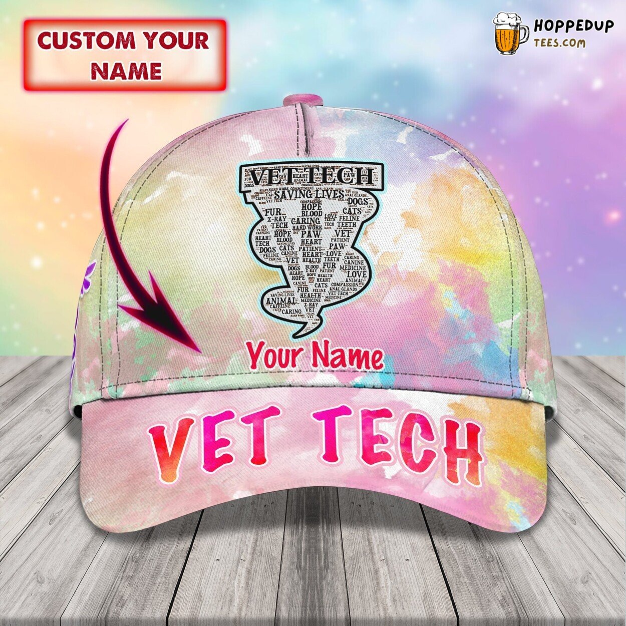 3D Classic Vet Tech Pride Cap Personalized Name Stylish Unique Best Choice Trend