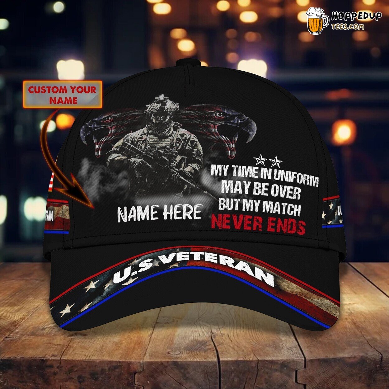 3D Classic Veteran Cap Personalized Name Service Honor Unique Hat Wear
