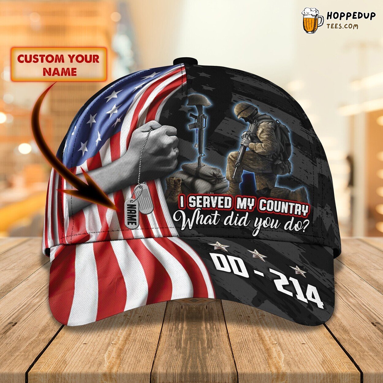 3D Classic Veterans Tribute Cap Personalized Name Stylish Unique Premium Design