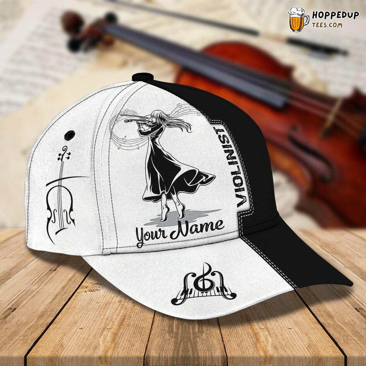 3D Classic Violinist Cap Personalized Name Unique Stylish Best Design Quality