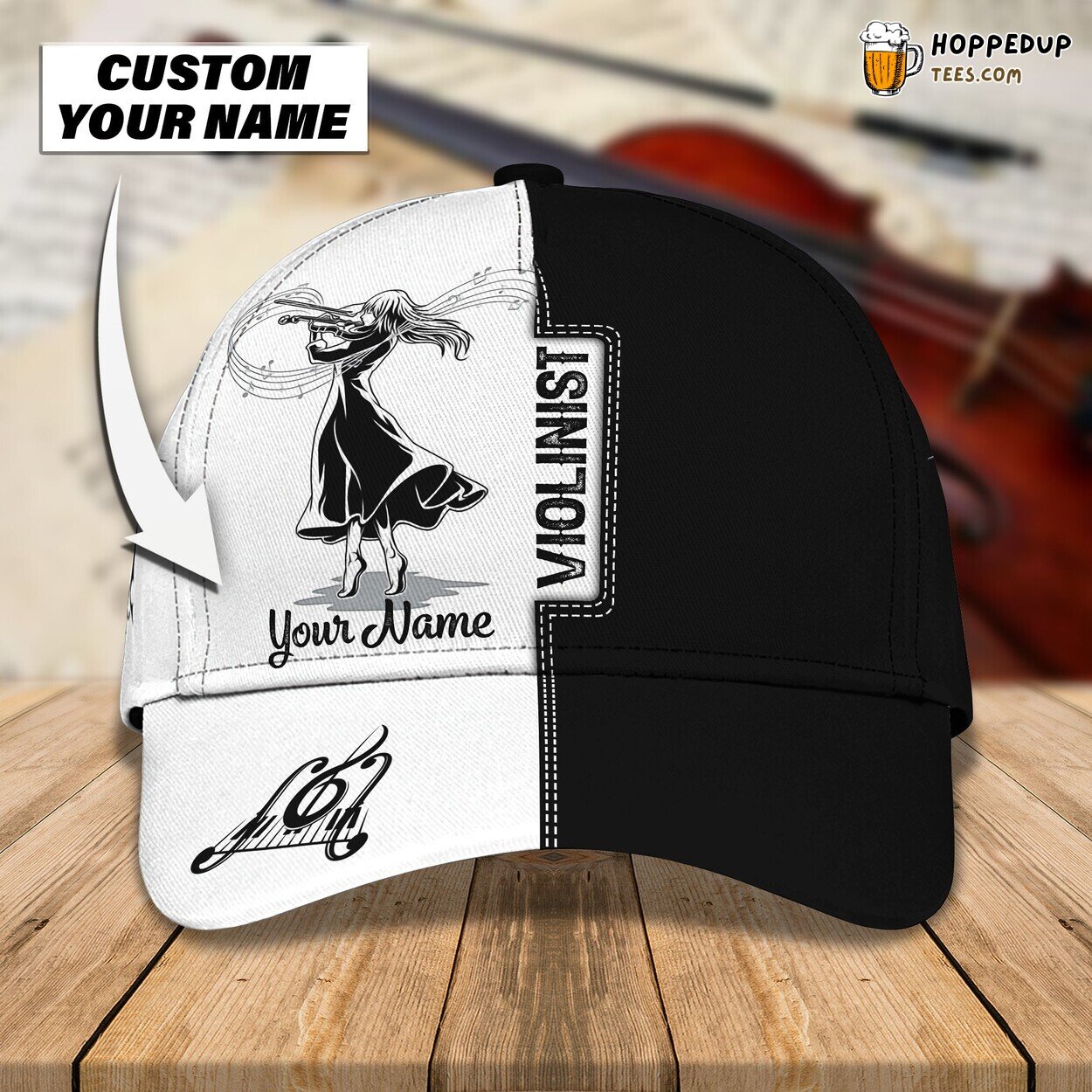 3D Classic Violinist Cap Personalized Name Unique Stylish Best Design Quality