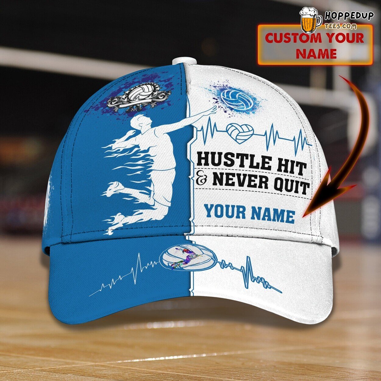 3D Classic Volleyball Passion Cap Personalized Name Unique Stylish Premium Design