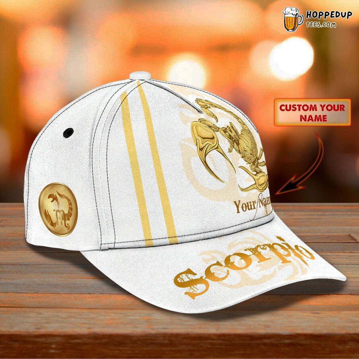 3D Classic White Scorpio Cap Personalized Name Unique Zodiac Fashion Hat Wear 3D Classic White Scorpio Cap Personalized Name Unique Zodiac Fashion Hat Wear