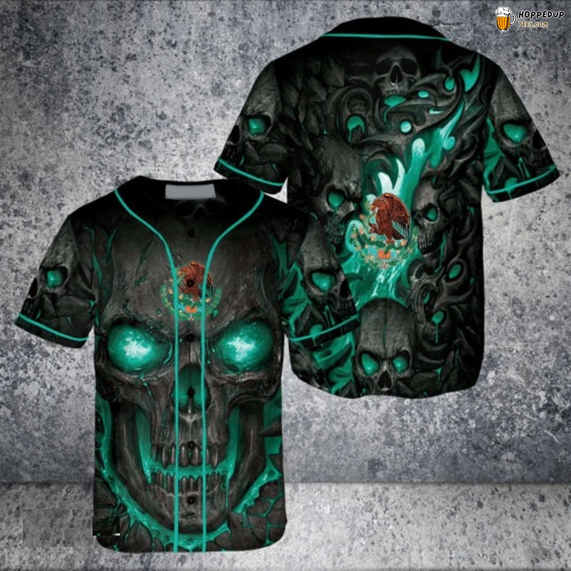 3D Design Mexican Skull Inspired Baseball Jersey Distinctive Edition Style