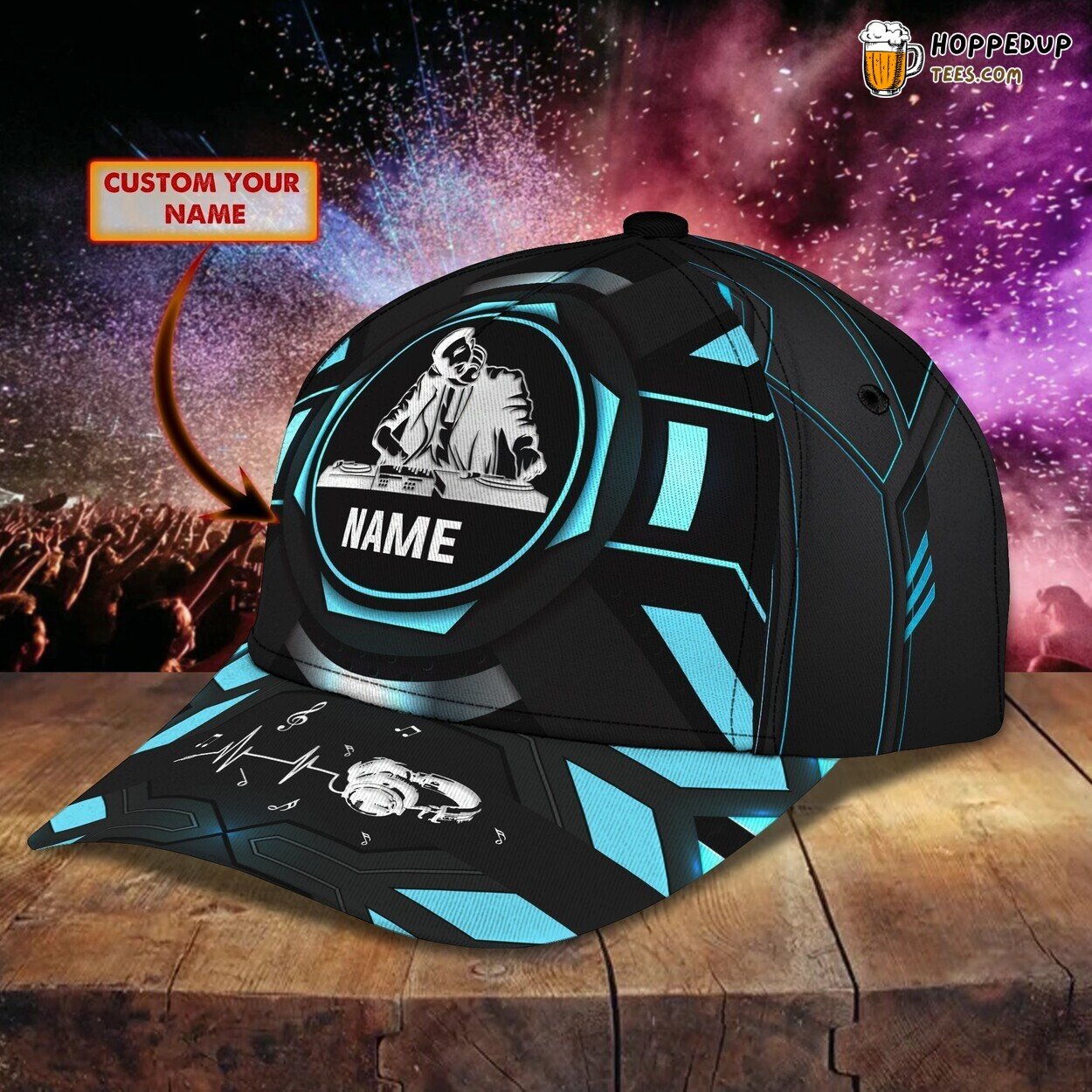 3D DJ Print Baseball Cap Disc Jockey Design Husband Appreciation Unique Hat