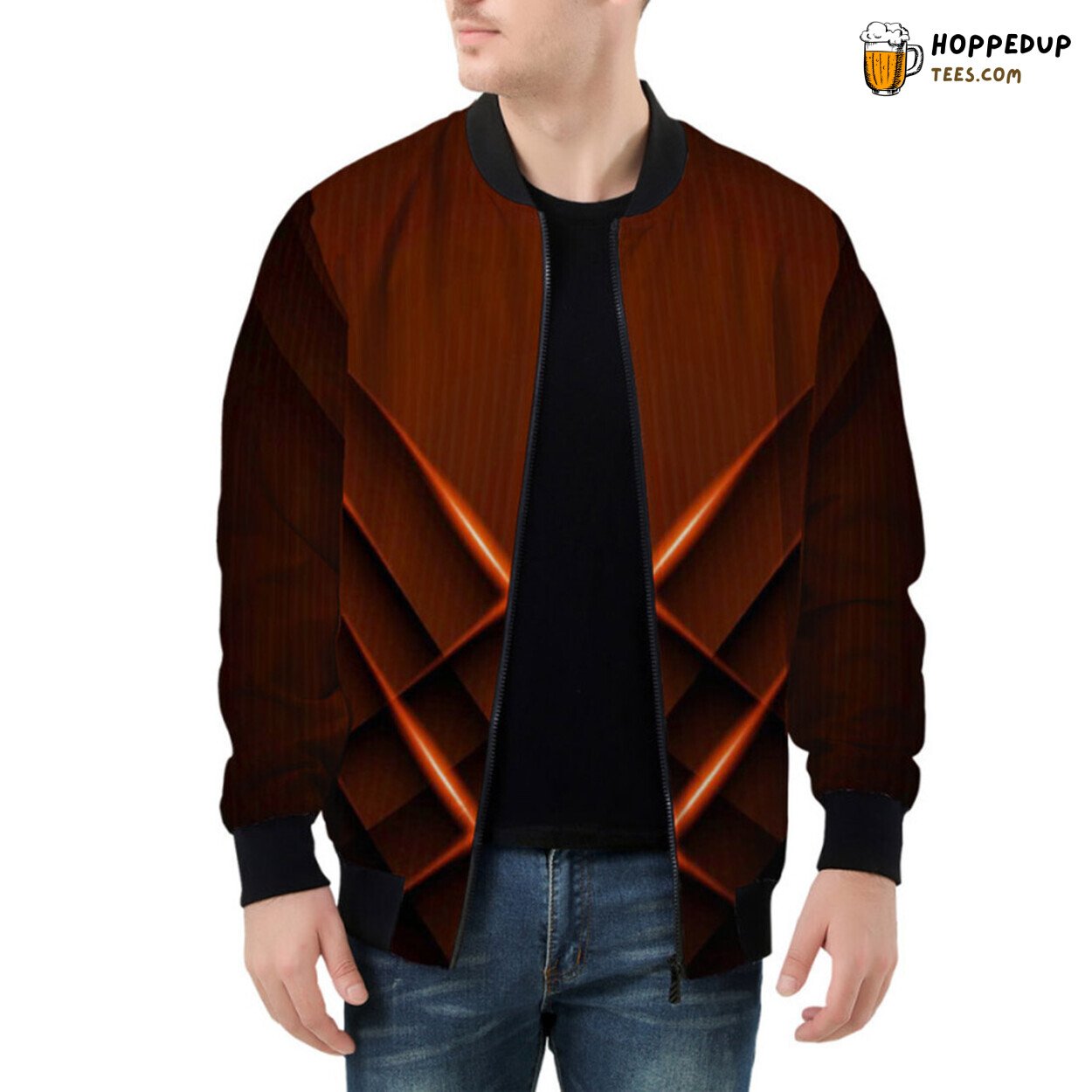 3D Futuristic Design Combining Modernity Hi-Tech Bomber Jacket