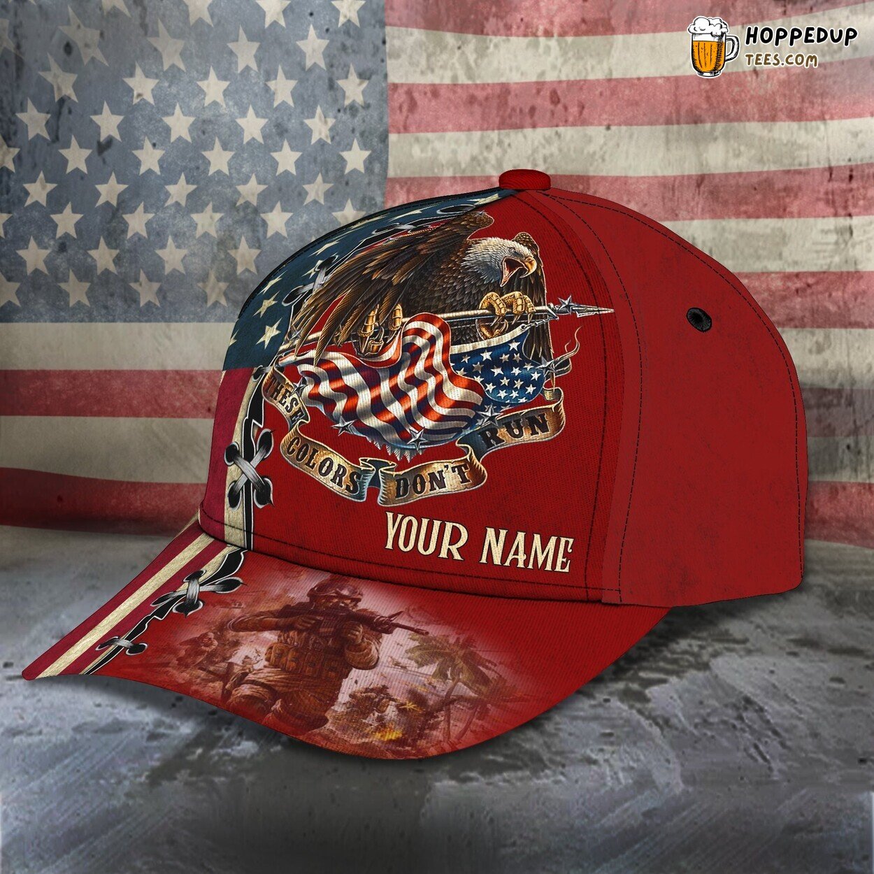3D Personalized Classic Cap American Eagle Proud Design Name Cap